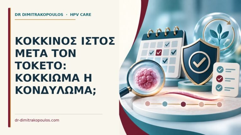 Ιατρικό cover για: Κόκκινος ιστός μετά τον τοκετό: κοκκίωμα ή κονδύλωμα