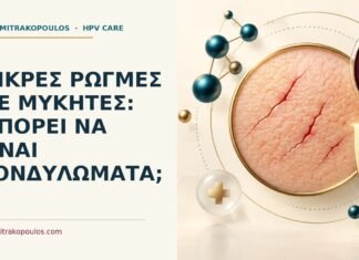 Μικρές ρωγμές με μύκητες: μπορεί να είναι κονδυλώματα; Ιατρικό cover για: Μικρές ρωγμές με μύκητες: μπορεί να είναι κονδυλώματα