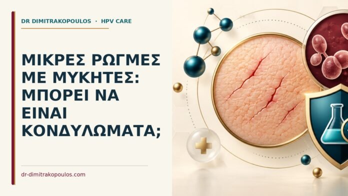 Ιατρικό cover για: Μικρές ρωγμές με μύκητες: μπορεί να είναι κονδυλώματα