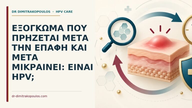 Ιατρικό cover για: Εξόγκωμα που πρήζεται μετά την επαφή και μετά μικραίνει: είναι HPV