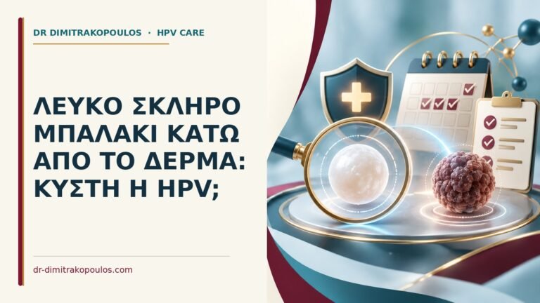 Ιατρικό cover για: Λευκό σκληρό μπαλάκι κάτω από το δέρμα: κύστη ή HPV