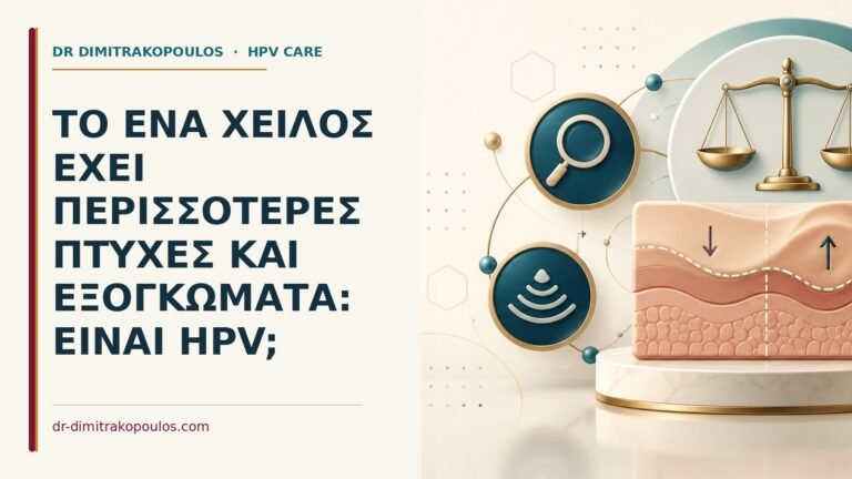 Ιατρικό cover για: Το ένα χείλος έχει περισσότερες πτυχές και εξογκώματα: είναι HPV