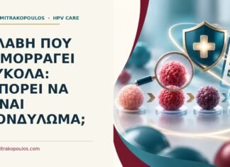 Βλάβη που αιμορραγεί εύκολα: μπορεί να είναι κονδύλωμα; Ιατρικό cover για: Βλάβη που αιμορραγεί εύκολα: μπορεί να είναι κονδύλωμα