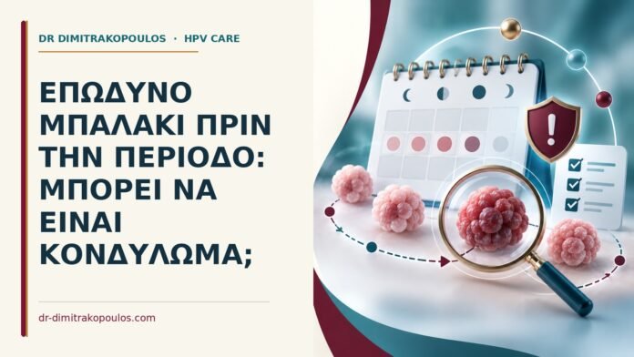 Επώδυνο μπαλάκι πριν την περίοδο: μπορεί να είναι κονδύλωμα Ιατρικό cover για: Επώδυνο μπαλάκι πριν την περίοδο: μπορεί να είναι κονδύλωμα
