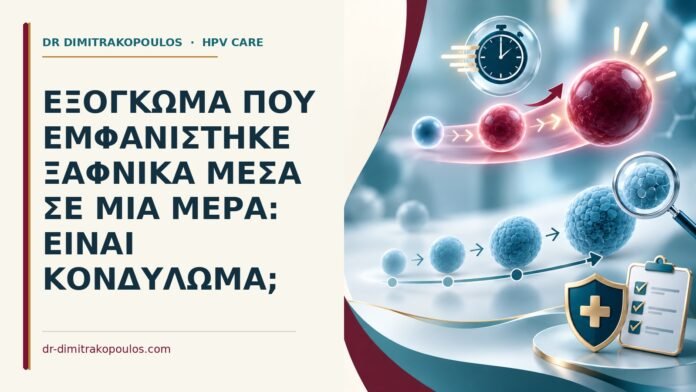 Ιατρικό cover για: Εξόγκωμα που εμφανίστηκε ξαφνικά μέσα σε μία μέρα: είναι κονδύλωμα