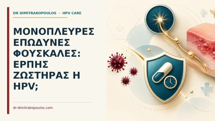 Ιατρικό cover για: Μονόπλευρες επώδυνες φουσκάλες: έρπης ζωστήρας ή HPV