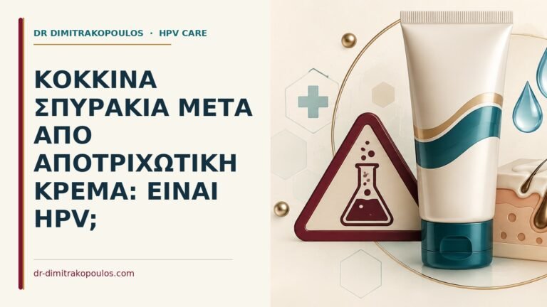 Ιατρικό cover για: Κόκκινα σπυράκια μετά από αποτριχωτική κρέμα: είναι HPV
