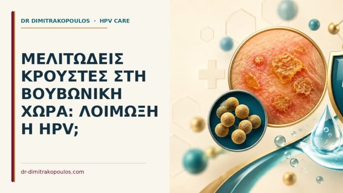 Ιατρικό cover για: Μελιτώδεις κρούστες στη βουβωνική χώρα: λοίμωξη ή HPV