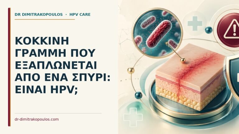 Ιατρικό cover για: Κόκκινη γραμμή που εξαπλώνεται από ένα σπυρί: είναι HPV