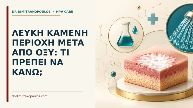 Ιατρικό cover για: Λευκή καμένη περιοχή μετά από οξύ: τι πρέπει να κάνω