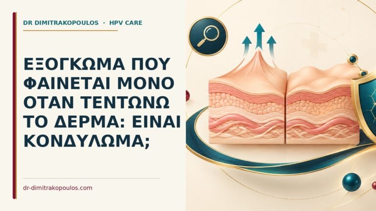 Ιατρικό cover για: Εξόγκωμα που φαίνεται μόνο όταν τεντώνω το δέρμα: είναι κονδύλωμα
