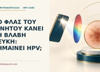 Το φλας του κινητού κάνει τη βλάβη λευκή: σημαίνει HPV; Ιατρικό cover για: Το φλας του κινητού κάνει τη βλάβη λευκή: σημαίνει HPV