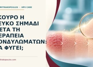 Ιατρικό cover για: Σκούρο ή λευκό σημάδι μετά τη θεραπεία κονδυλωμάτων: θα φύγει