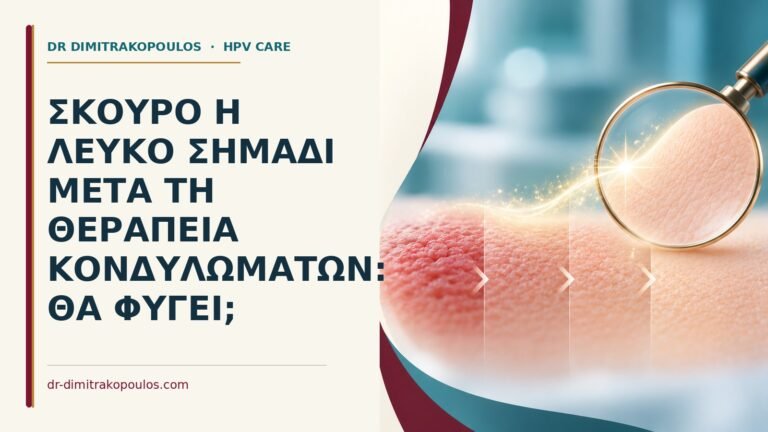Ιατρικό cover για: Σκούρο ή λευκό σημάδι μετά τη θεραπεία κονδυλωμάτων: θα φύγει