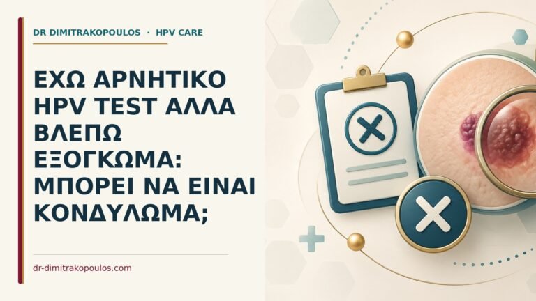 Ιατρικό cover για: Έχω αρνητικό HPV test αλλά βλέπω εξόγκωμα: μπορεί να είναι κονδύλωμα