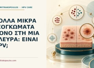 Πολλά μικρά εξογκώματα μόνο στη μία πλευρά: είναι HPV; Ιατρικό cover για: Πολλά μικρά εξογκώματα μόνο στη μία πλευρά: είναι HPV
