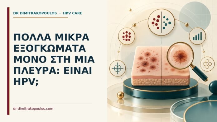 Πολλά μικρά εξογκώματα μόνο στη μία πλευρά: είναι HPV Ιατρικό cover για: Πολλά μικρά εξογκώματα μόνο στη μία πλευρά: είναι HPV