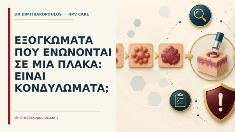 Ιατρικό cover για: Εξογκώματα που ενώνονται σε μία πλάκα: είναι κονδυλώματα