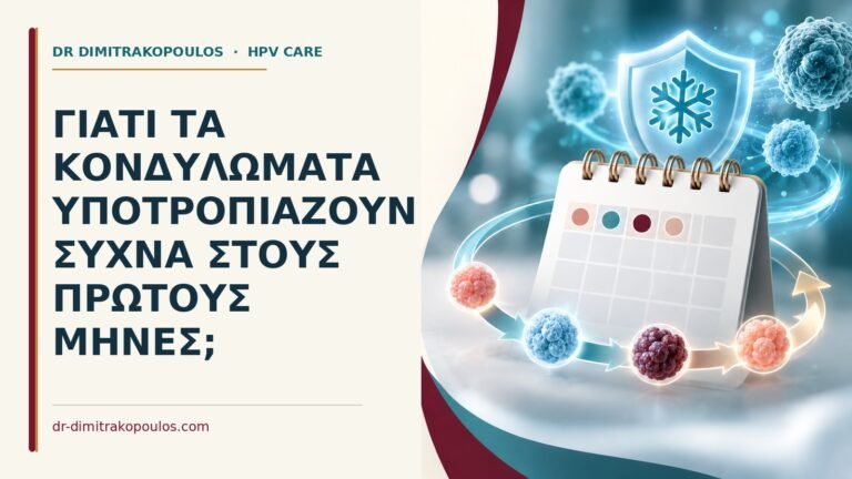 Ιατρικό cover για: Γιατί τα κονδυλώματα υποτροπιάζουν συχνά στους πρώτους μήνες