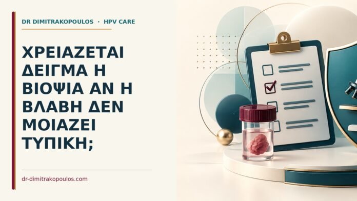 Χρειάζεται δείγμα ή βιοψία αν η βλάβη δεν μοιάζει τυπική Ιατρικό cover για: Χρειάζεται δείγμα ή βιοψία αν η βλάβη δεν μοιάζει τυπική