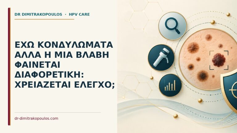 Ιατρικό cover για: Έχω κονδυλώματα αλλά η μία βλάβη φαίνεται διαφορετική: χρειάζεται έλεγχο