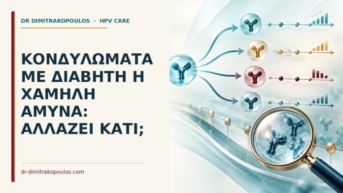 Κονδυλώματα με διαβήτη ή χαμηλή άμυνα: αλλάζει κάτι Ιατρικό cover για: Κονδυλώματα με διαβήτη ή χαμηλή άμυνα: αλλάζει κάτι