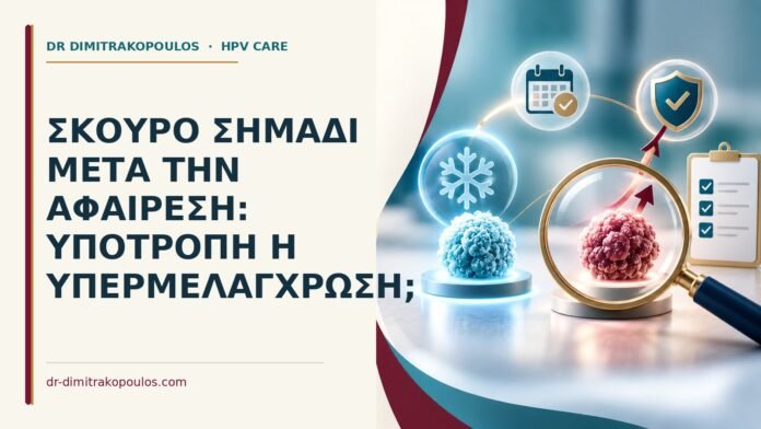 Σκούρο σημάδι μετά την αφαίρεση: υποτροπή ή υπερμελάγχρωση Ιατρικό cover για: Σκούρο σημάδι μετά την αφαίρεση: υποτροπή ή υπερμελάγχρωση