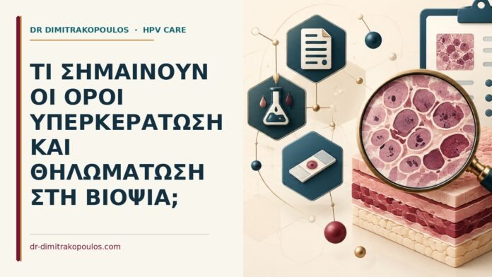 Τι σημαίνουν οι όροι υπερκεράτωση και θηλωμάτωση στη βιοψία Ιατρικό cover για: Τι σημαίνουν οι όροι υπερκεράτωση και θηλωμάτωση στη βιοψία