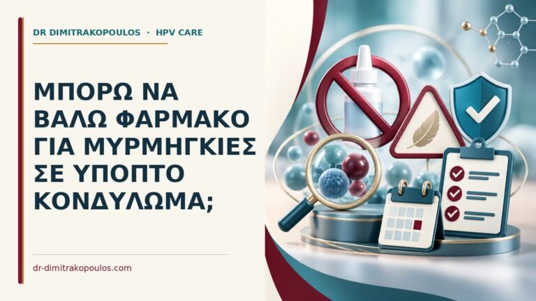 Ιατρικό cover για: Μπορώ να βάλω φάρμακο για μυρμηγκιές σε ύποπτο κονδύλωμα