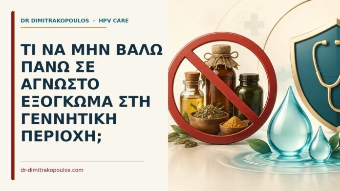 Τι να μην βάλω πάνω σε άγνωστο εξόγκωμα στη γεννητική περιοχή Ιατρικό cover για: Τι να μην βάλω πάνω σε άγνωστο εξόγκωμα στη γεννητική περιοχή