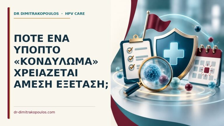 Ιατρικό cover για: Πότε ένα ύποπτο «κονδύλωμα» χρειάζεται άμεση εξέταση