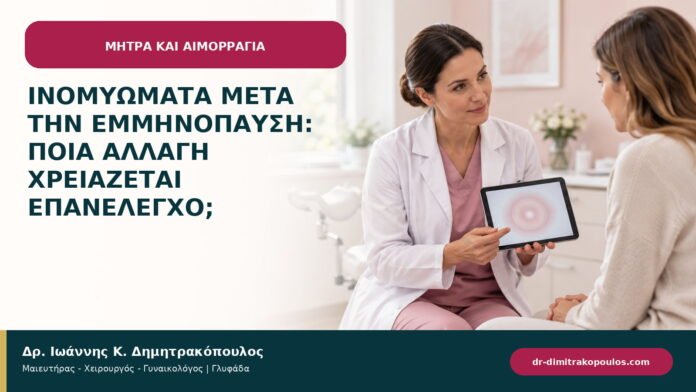 Ινομυώματα μετά την εμμηνόπαυση: ποια αλλαγή χρειάζεται επανέλεγχο;