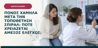 Πόνος χαμηλά μετά την τοποθέτηση σπιράλ: πότε χρειάζεται άμεσος έλεγχος;