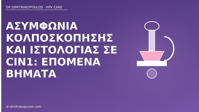 Ασυμφωνία κολποσκόπησης και ιστολογίας σε CIN1: επόμενα βήματα ασυμφωνία κολποσκόπησης CIN1