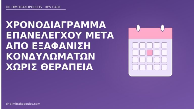 επανέλεγχος εξαφάνιση κονδυλωμάτων