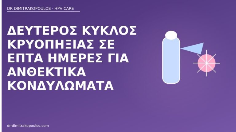 δεύτερος κύκλος κρυοπηξίας κονδυλώματα