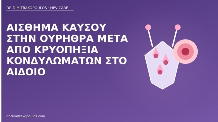 Αίσθημα καύσου στην ουρήθρα μετά από κρυοπηξία κονδυλωμάτων στο αιδοίο καύσος ουρήθρας κρυοπηξία