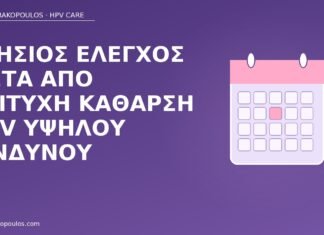 Ετήσιος έλεγχος μετά από επιτυχή κάθαρση HPV υψηλού κινδύνου ετήσιος έλεγχος κάθαρση HPV