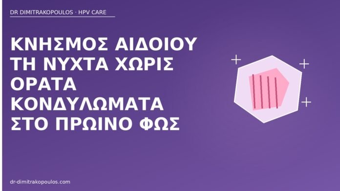Κνησμός αιδοίου τη νύχτα χωρίς ορατά κονδυλώματα στο πρωινό φως νυχτερινός κνησμός χωρίς κονδυλώματα