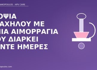 Βιοψία τραχήλου με ήπια αιμορραγία που διαρκεί πέντε ημέρες αιμορραγία πέντε ημέρες μετά βιοψία