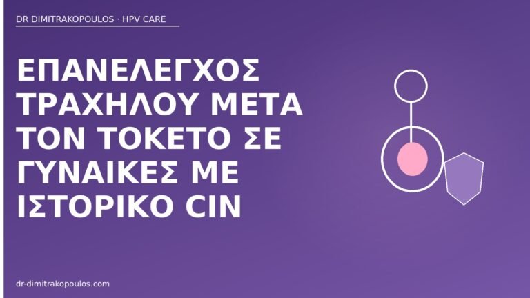 επανέλεγχος τραχήλου μετά τοκετό CIN