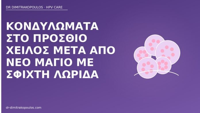 κονδυλώματα πρόσθιο χείλος