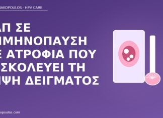 Παπ σε εμμηνόπαυση με ατροφία που δυσκολεύει τη λήψη δείγματος Παπ εμμηνόπαυση ατροφία