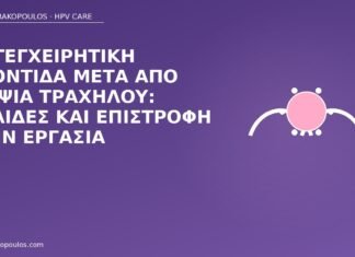 Μετεγχειρητική φροντίδα μετά από βιοψία τραχήλου: κηλίδες και επιστροφή στην εργασία φροντίδα βιοψία τραχήλου