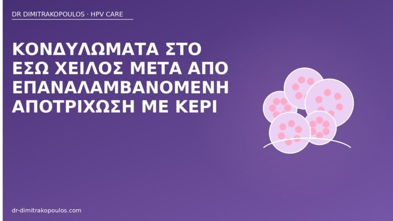 κονδυλώματα έσω χείλος