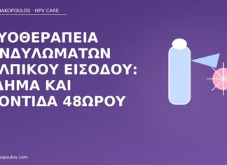 Κρυοθεραπεία κονδυλωμάτων κολπικού εισόδου: οίδημα και φροντίδα 48ώρου κρυοθεραπεία κολπική είσοδος