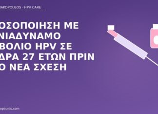 Ανοσοποίηση με εννιαδύναμο εμβόλιο HPV σε άνδρα 27 ετών πριν από νέα σχέση εμβόλιο HPV άνδρας 27