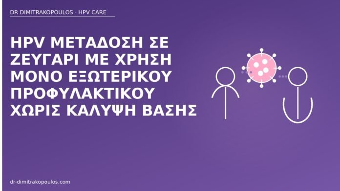 HPV μετάδοση σε ζευγάρι με χρήση μόνο εξωτερικού προφυλακτικού χωρίς κάλυψη βάσης HPV προφυλακτικό βάση