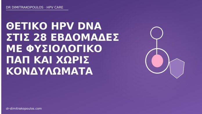Θετικό HPV DNA στις 28 εβδομάδες με φυσιολογικό Παπ και χωρίς κονδυλώματα HPV DNA 28 εβδομάδες