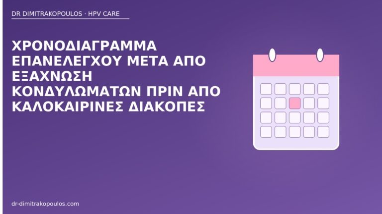 επανέλεγχος κονδυλώματα καλοκαίρι